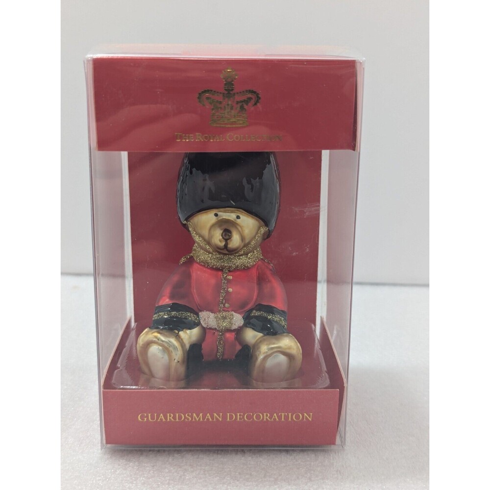 Guardsman Buckingham Palace Glass Christmas Tree Ornament BOX ~ London MINT